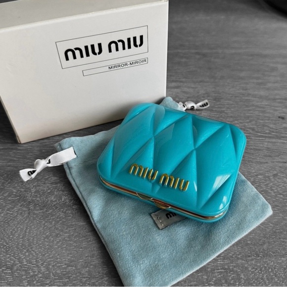 Miu Miu Light Blue Glossy Double Sided Mirror - Picture 2 of 2